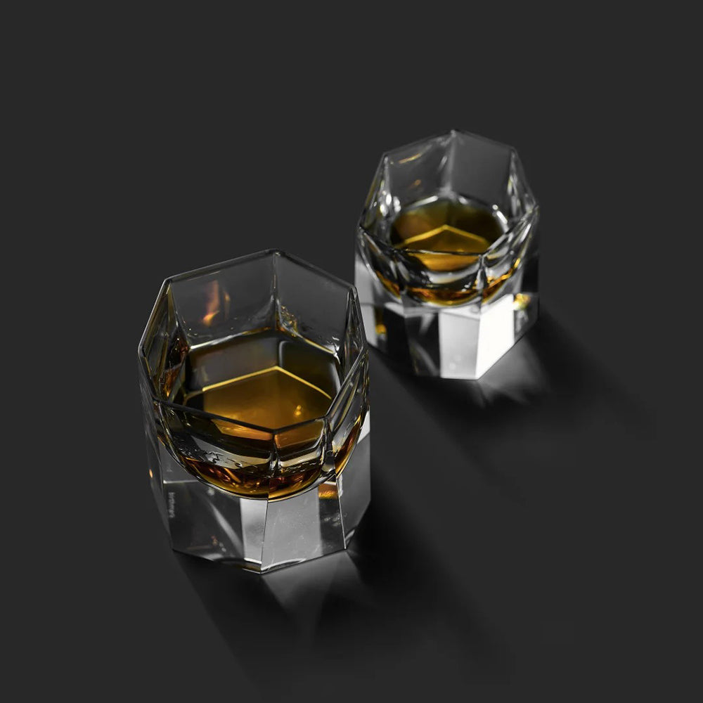 JR Handcrafted Glacier Cut Crystal Whiskey Tumbler