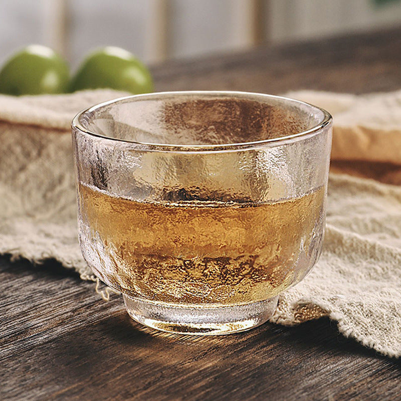 JR Handcrafted Japanese Hammered Glass Sake Set with Warmer Carafe and Cups - Je t'aime Resolute