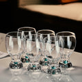 JR Handcrafted Turquoise Crystal Beer Glass Set