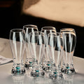 JR Handcrafted Turquoise Crystal Beer Glass Set
