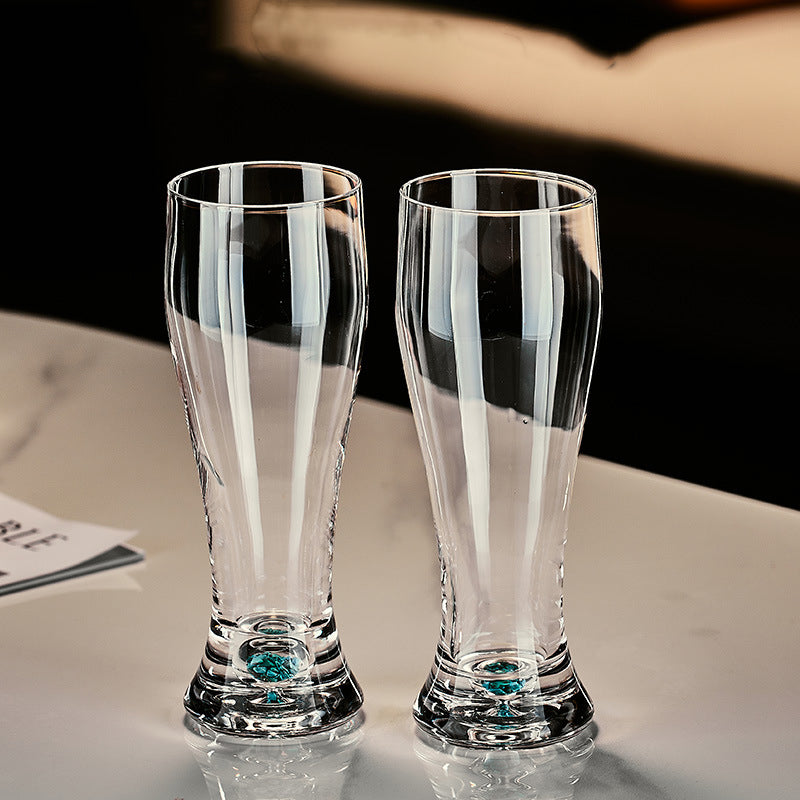 JR Handcrafted Turquoise Crystal Beer Glass Set
