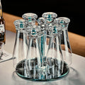 JR Handcrafted Turquoise Crystal Beer Glass Set