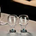 JR Handcrafted Turquoise Crystal Beer Glass Set