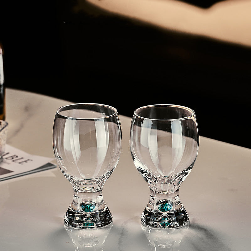 JR Handcrafted Turquoise Crystal Beer Glass Set