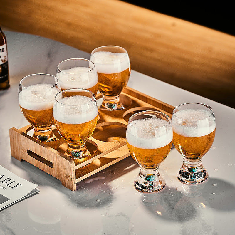 JR Handcrafted Turquoise Crystal Beer Glass Set
