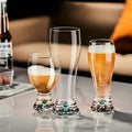JR Handcrafted Turquoise Crystal Beer Glass Set