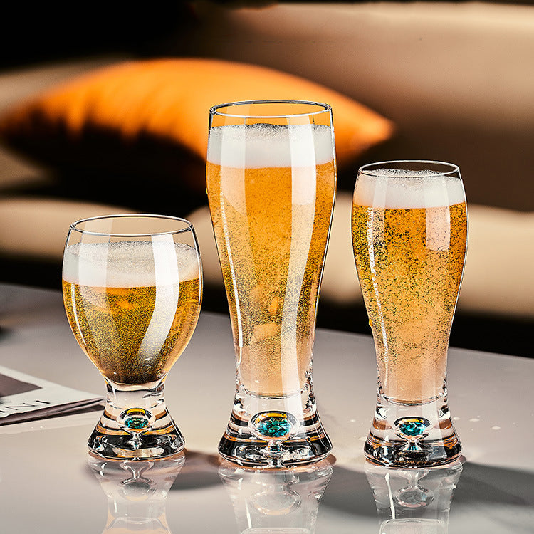 JR Handcrafted Turquoise Crystal Beer Glass Set