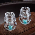 JR Handcrafted Turquoise Crystal Glass Shot Cup - Je t'aime Resolute