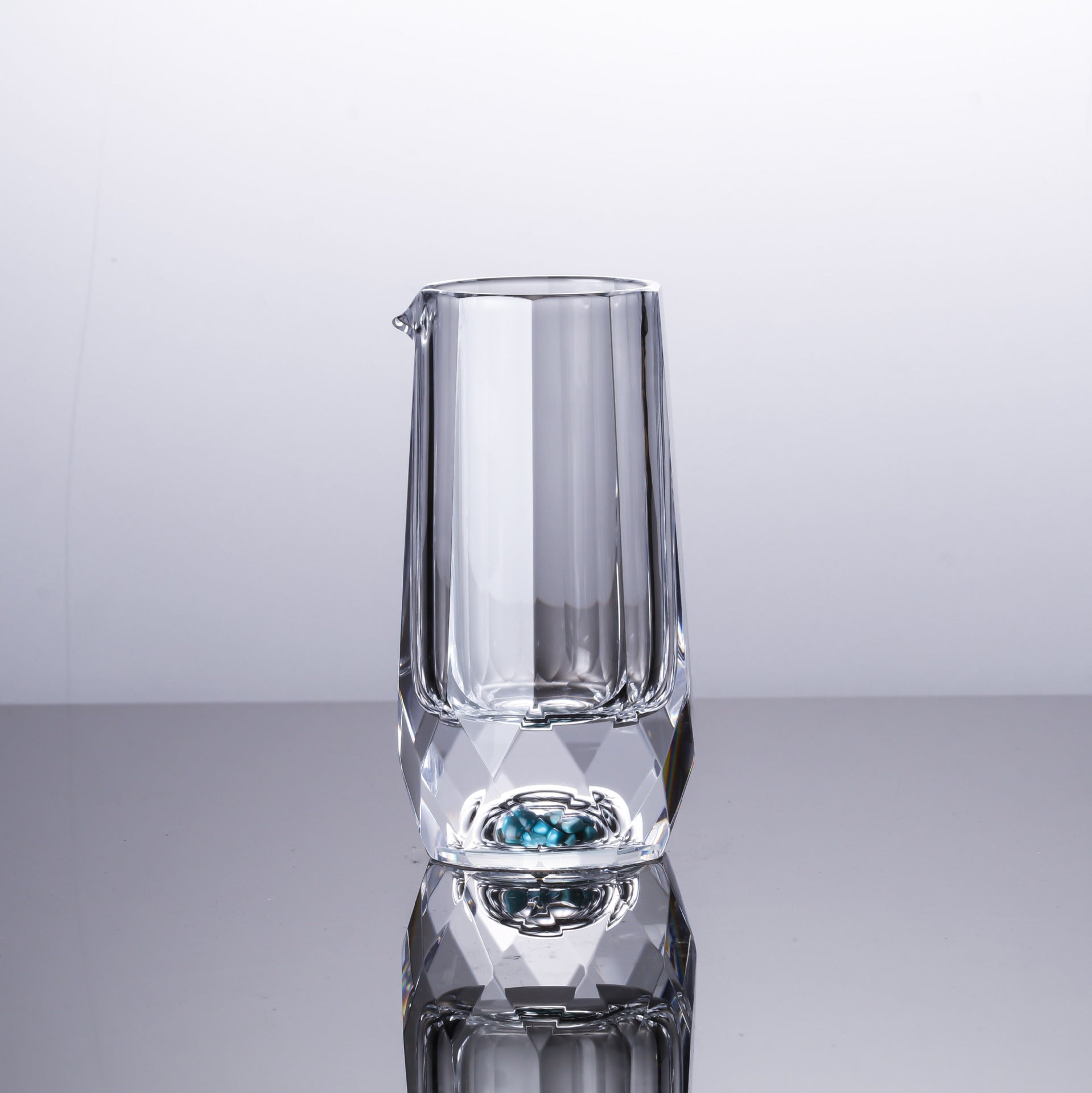 JR Handcrafted Turquoise Crystal Glass Shot Cup - Je t'aime Resolute