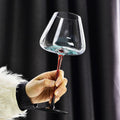 JR Handcrafted Turquoise Crystal Wine Glass Set