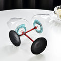 JR Handcrafted Turquoise Crystal Wine Glass Set
