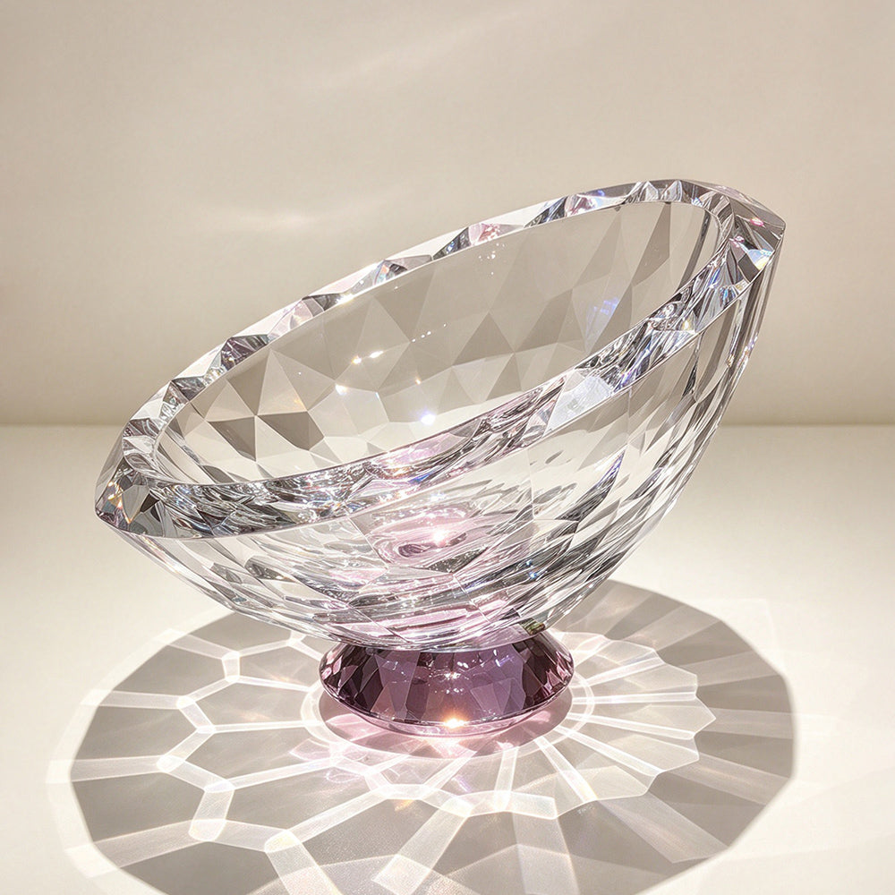 JR K9 Crystal Oval Pedestal Serving Bowl – Pink