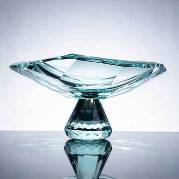 JR K9 Crystal Pedestal Serving Bowl – Aqua Green