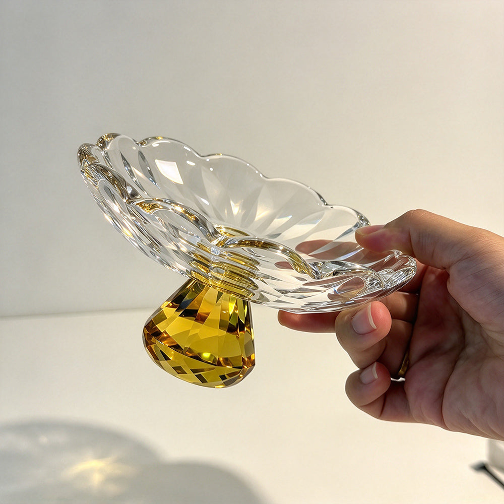 JR K9 Crystal Petal Pedestal Dessert Bowl