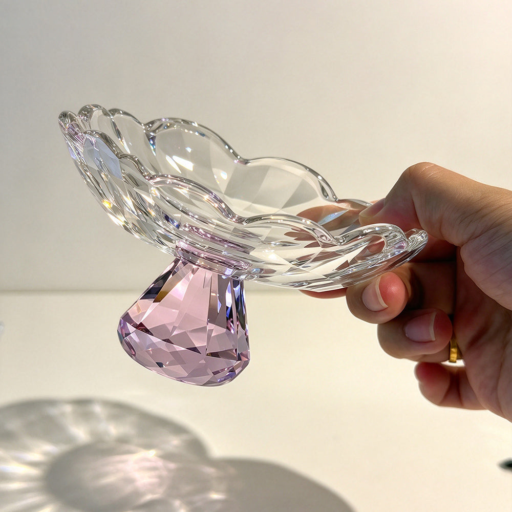 JR K9 Crystal Petal Pedestal Dessert Bowl