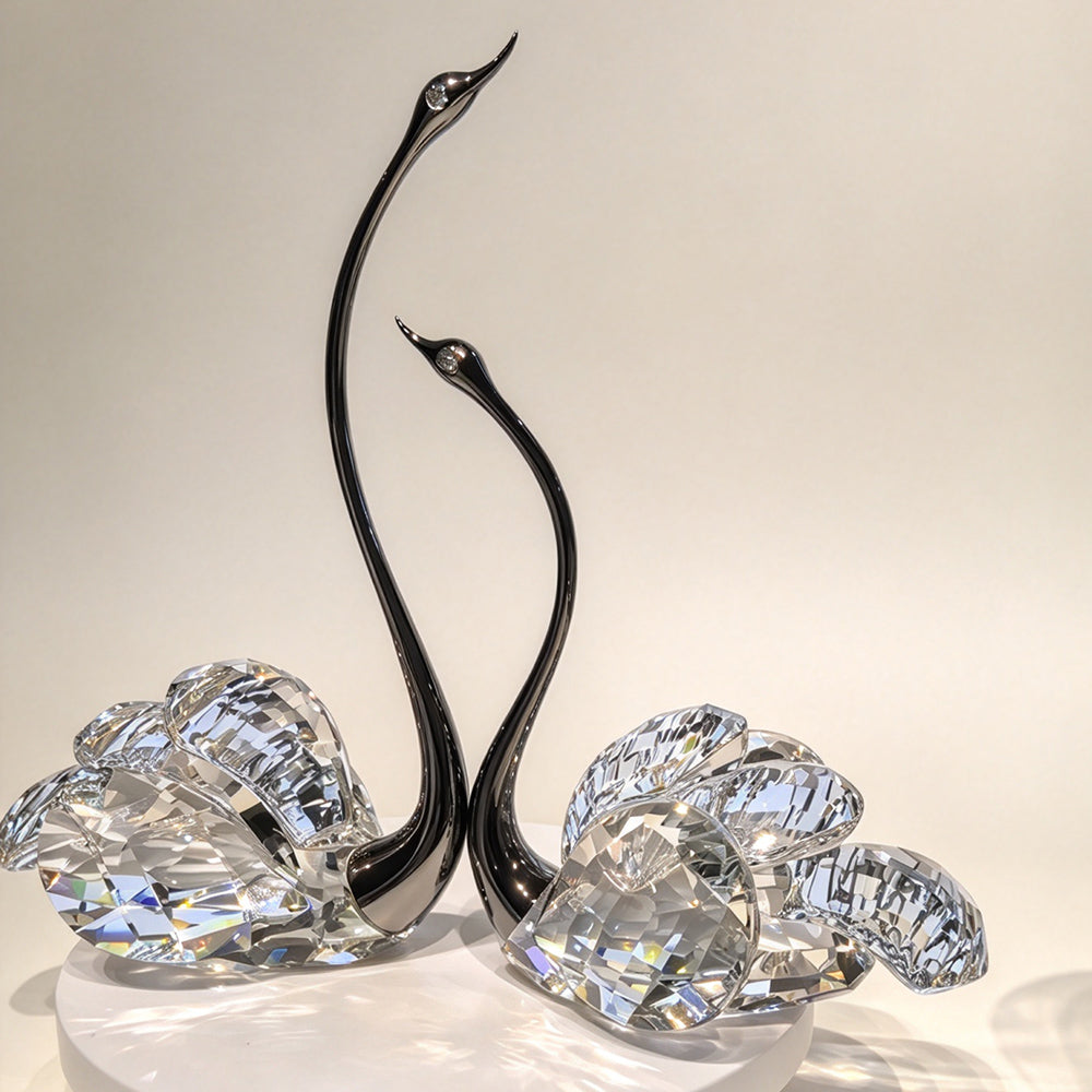 JR K9 Crystal Swan Couple Figurine