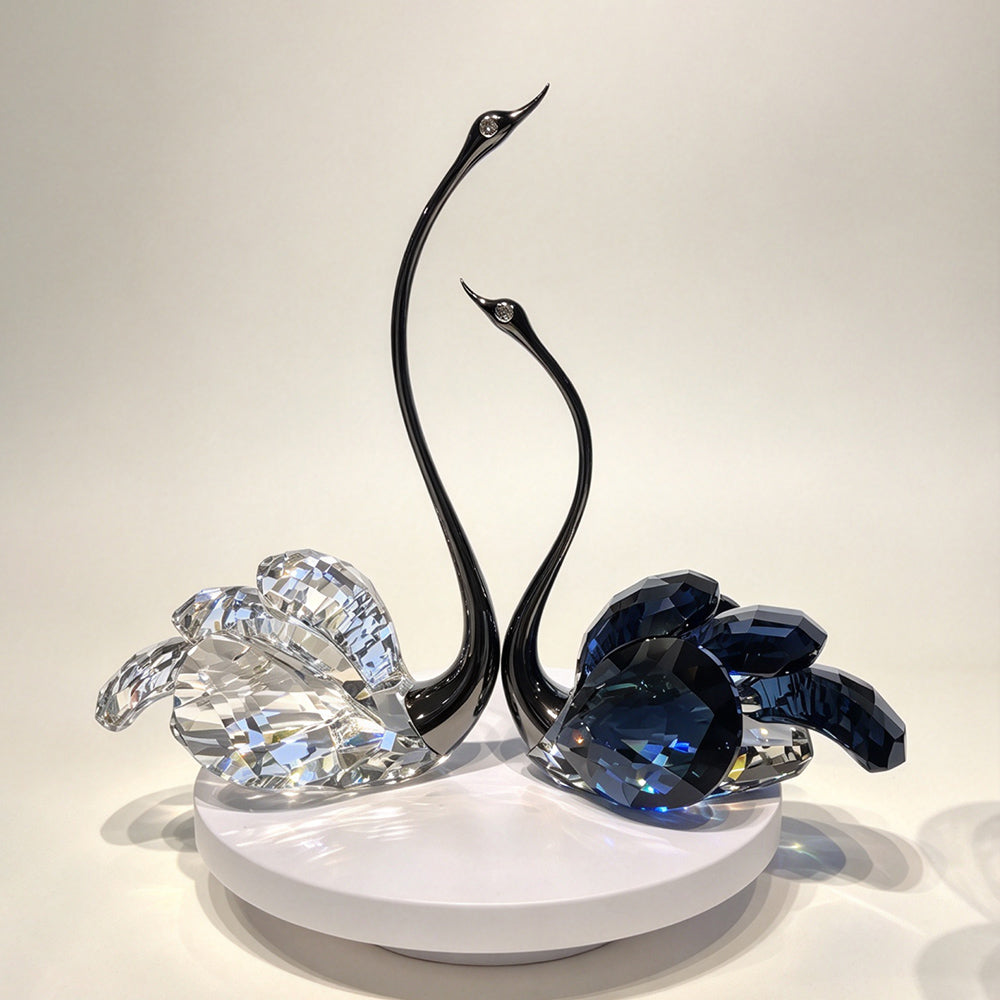 JR K9 Crystal Swan Couple Figurine