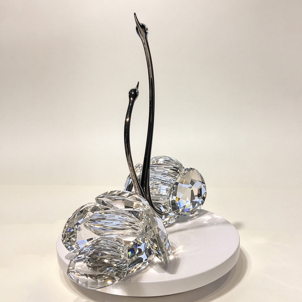 JR K9 Crystal Swan Couple Figurine