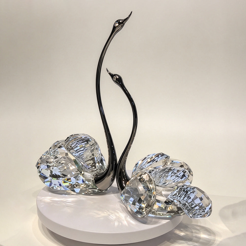 JR K9 Crystal Swan Couple Figurine