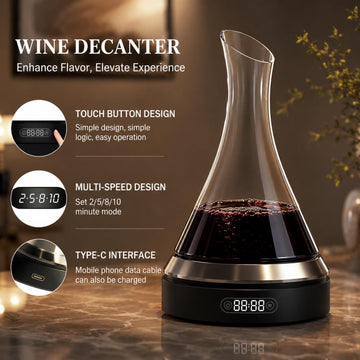 JR Kavoro Smart Electric Wine Decanter | Advanced Micro-Oxygen Aerator for Wine & Spirits