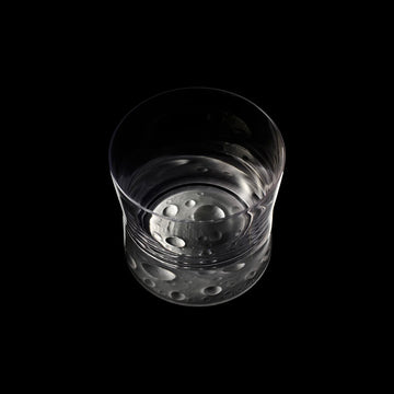 JR Lunar Base Crystal Whiskey Tumbler – Moon Texture Heavy Bottom Glass