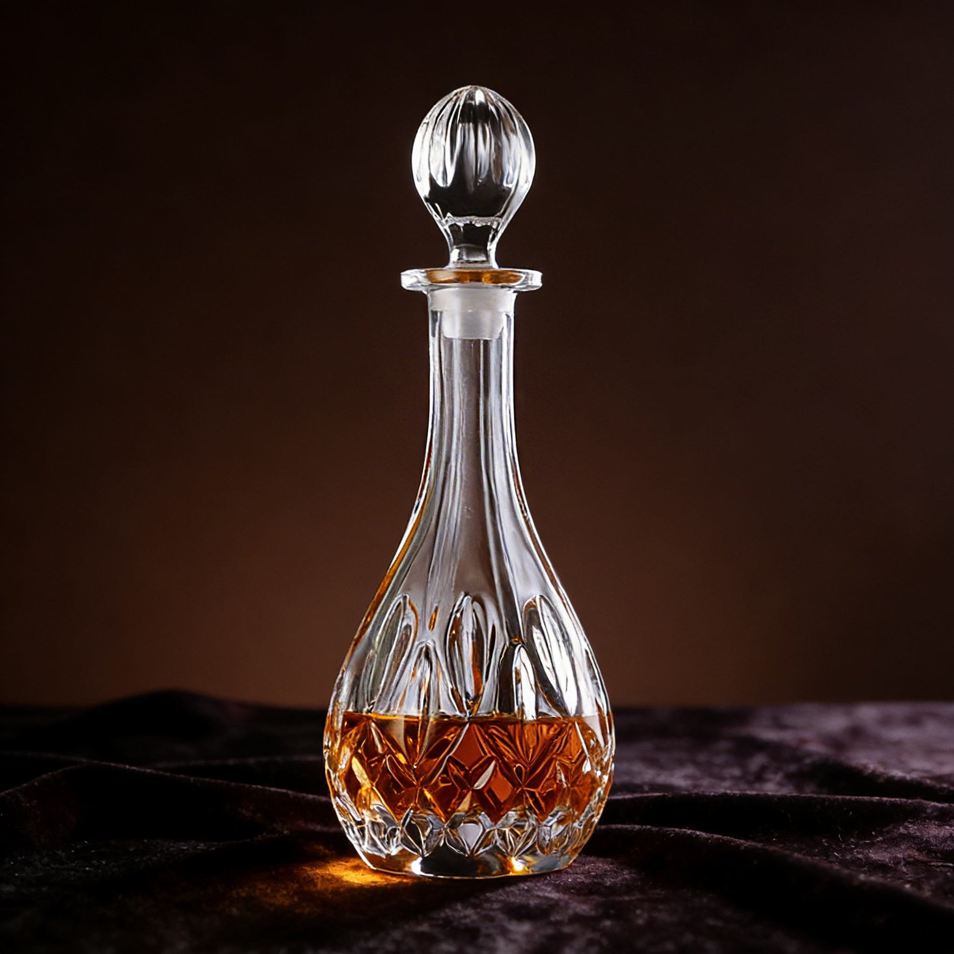 JR Radiating Cut Whiskey Bottle - Crystal Glass Collection