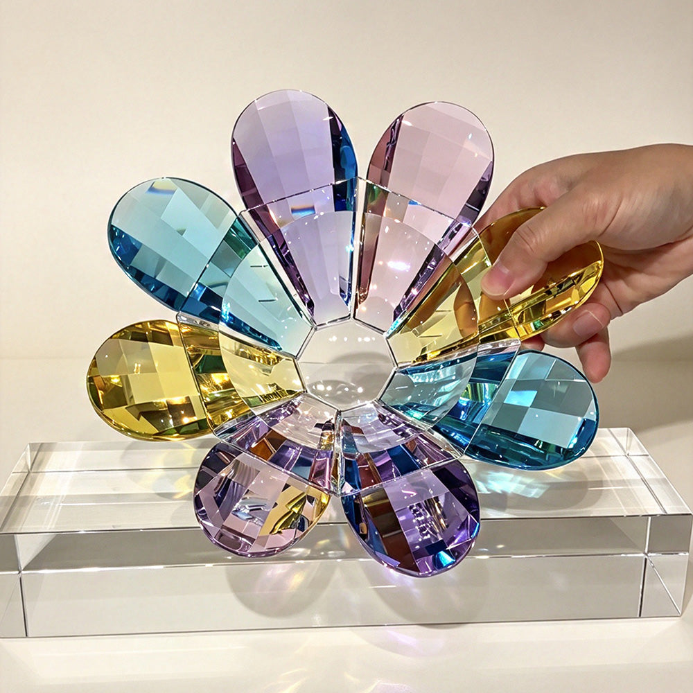 JR Sunflower K9 Crystal Decorative Serving Bowl – Multicolor