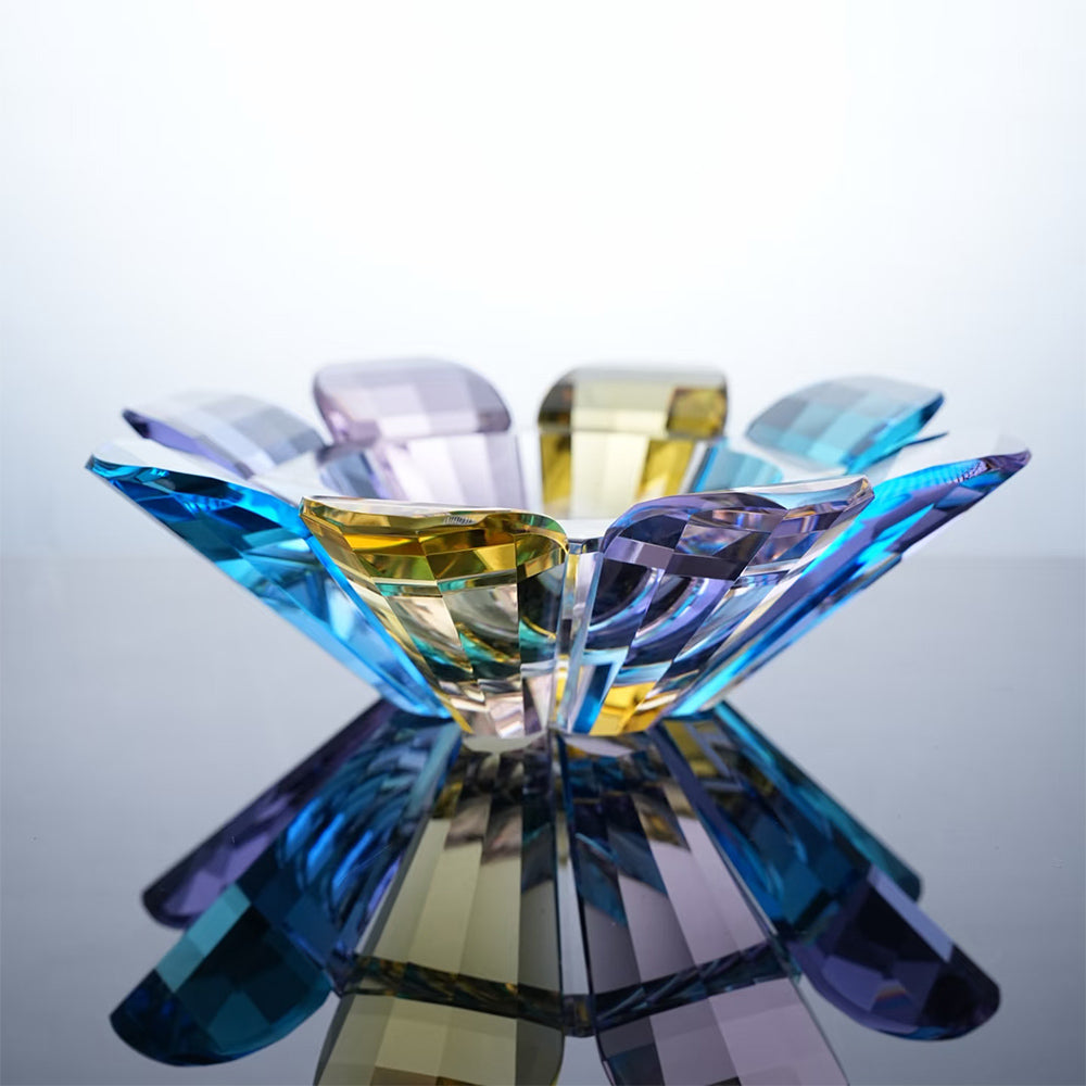 JR Sunflower K9 Crystal Decorative Serving Bowl – Multicolor
