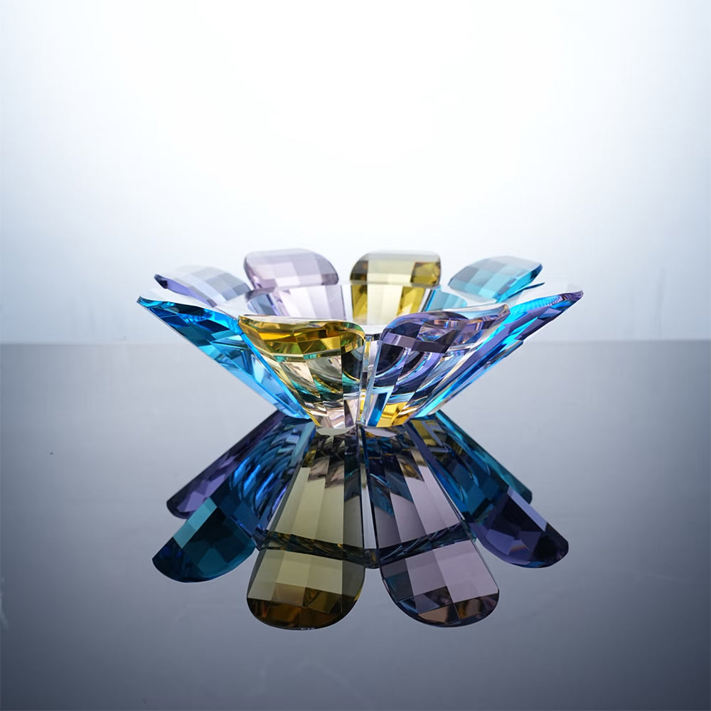 JR Sunflower K9 Crystal Decorative Serving Bowl – Multicolor
