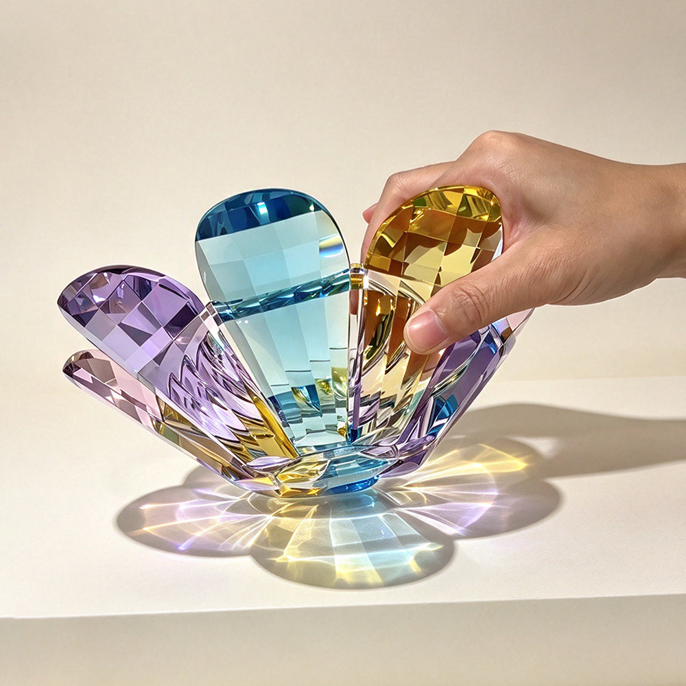 JR Sunflower K9 Crystal Decorative Serving Bowl – Multicolor