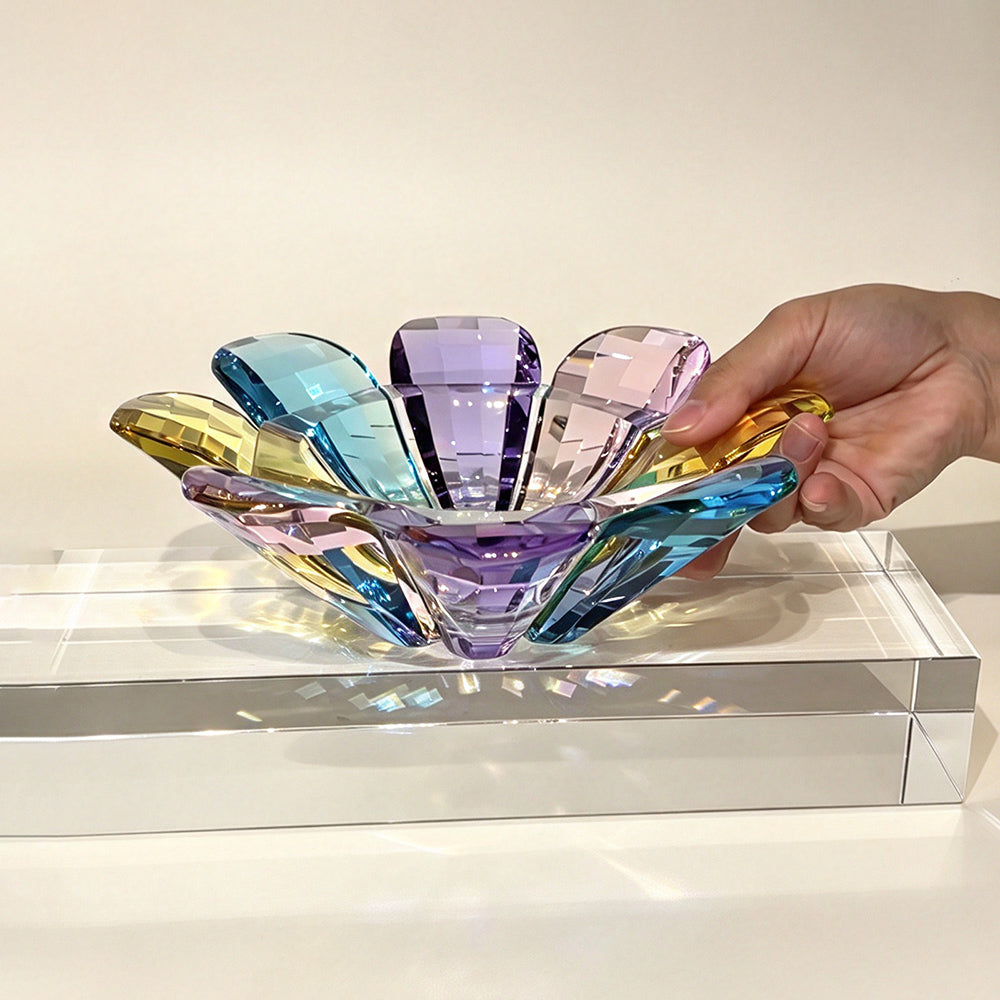 JR Sunflower K9 Crystal Decorative Serving Bowl – Multicolor