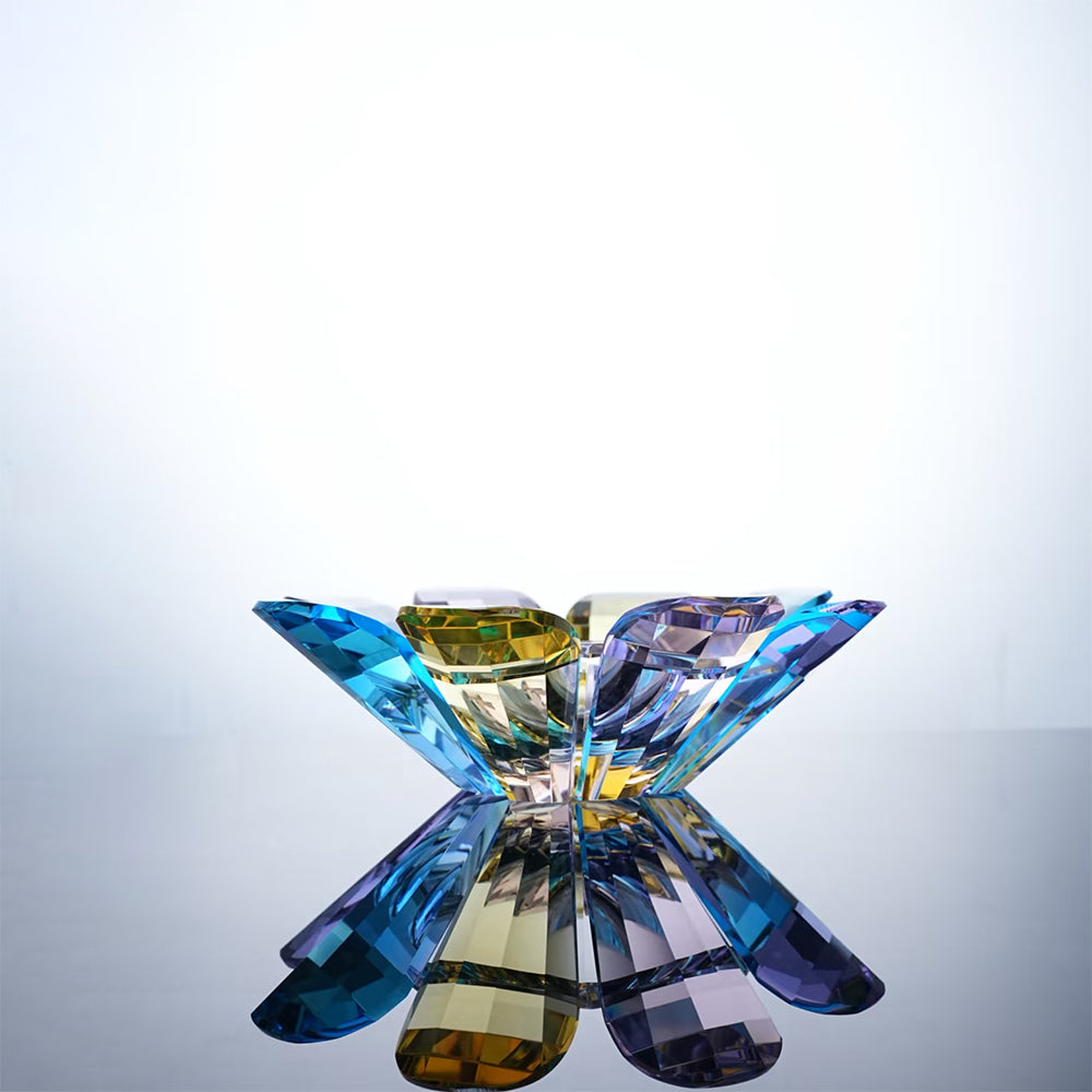 JR Sunflower K9 Crystal Decorative Serving Bowl – Multicolor