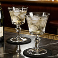 JR Vintage Etched Crystal Wine Glass - Hand-Engraved Stemware