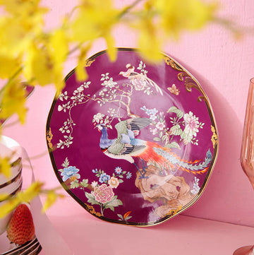 INGRI Purple Phoenix - Handcrafted Bone China Tableware  (Individual Piece) - Je t'aime Resolute