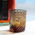 Edo Kiriko Handcrafted Blue Amber Whisky Tumbler with Wooden Box - Je t'aime Resolute