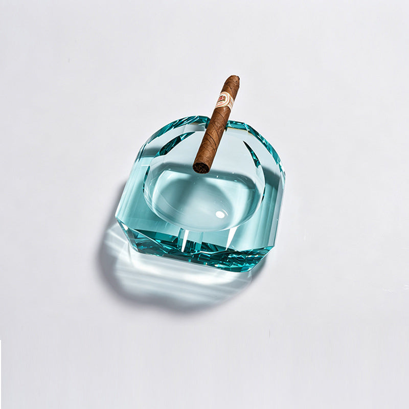 JR Hand-Cut Mint Aqua K9 Crystal Cigar Ashtray