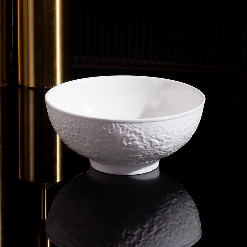 INGRI White Embossed Series – Handcrafted Bone China Tableware - Je t'aime Resolute