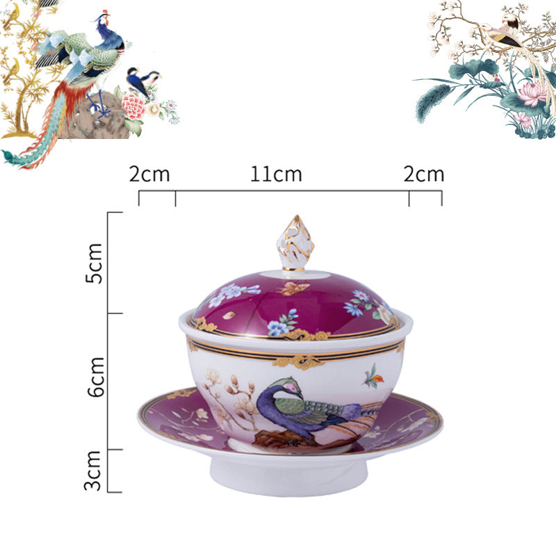 INGRI Purple Phoenix - Handcrafted Bone China Tableware  (Individual Piece) - Je t'aime Resolute