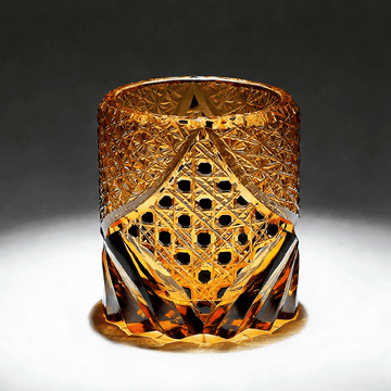 Edo Kiriko Handcrafted Black Samurai Whiskey Glass