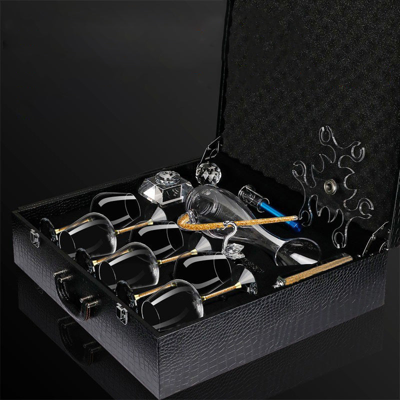 JR Gold Flakes Crystal Bordeaux Wine Glass Set