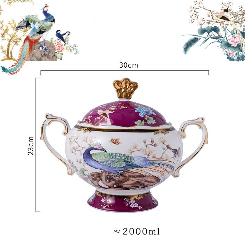 INGRI Purple Phoenix - Handcrafted Bone China Tableware  (Individual Piece) - Je t'aime Resolute